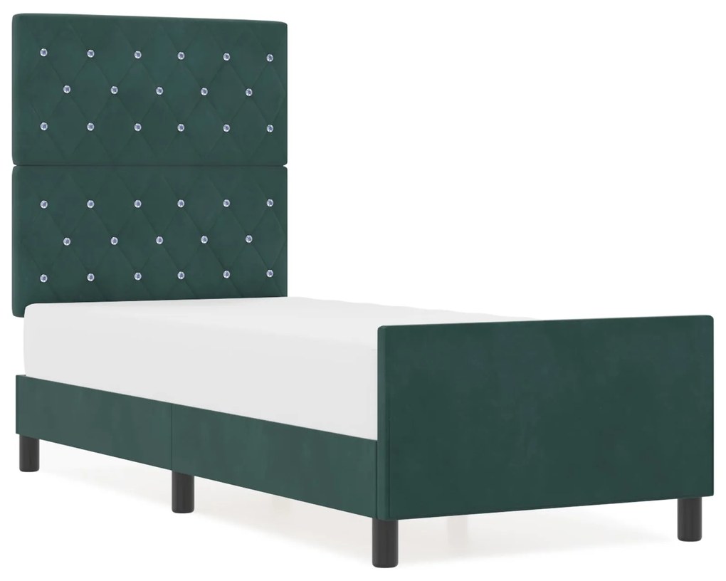 Estrutura de Cama vidaXL Verde Escuro 80x200 cm Veludo