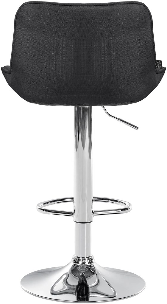 Banco alto em tecido com estrutura prateada 85-106 x 49 x 51 cm cinzento escuro