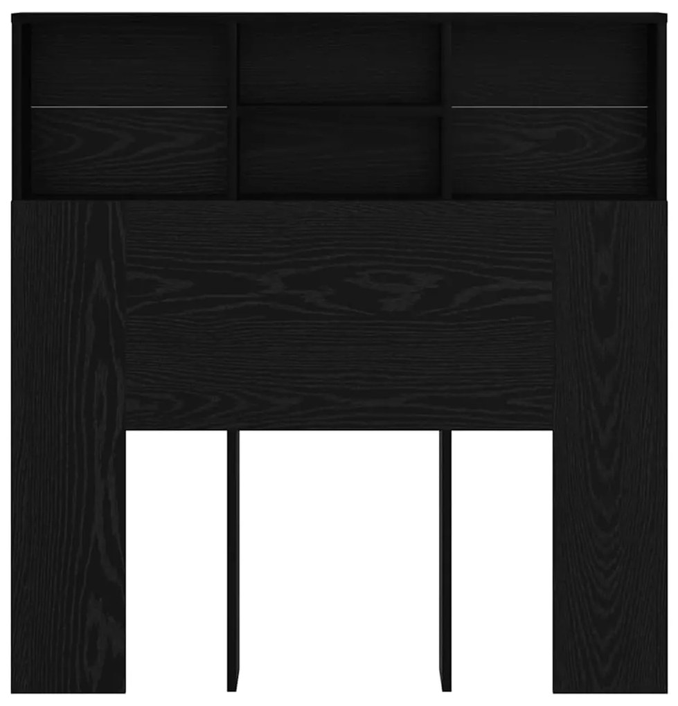 Cabeceira com Armário Carvalho preto 100 x 19 x 103.5 cm