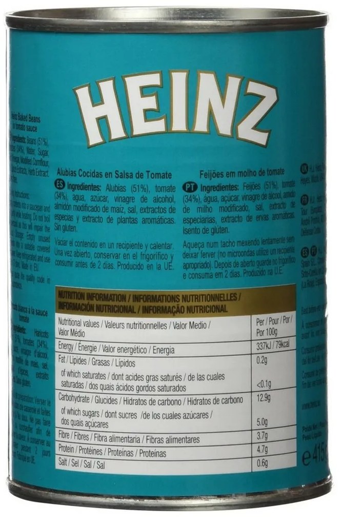 Feijão com molho de tomate Heinz (415 g)
