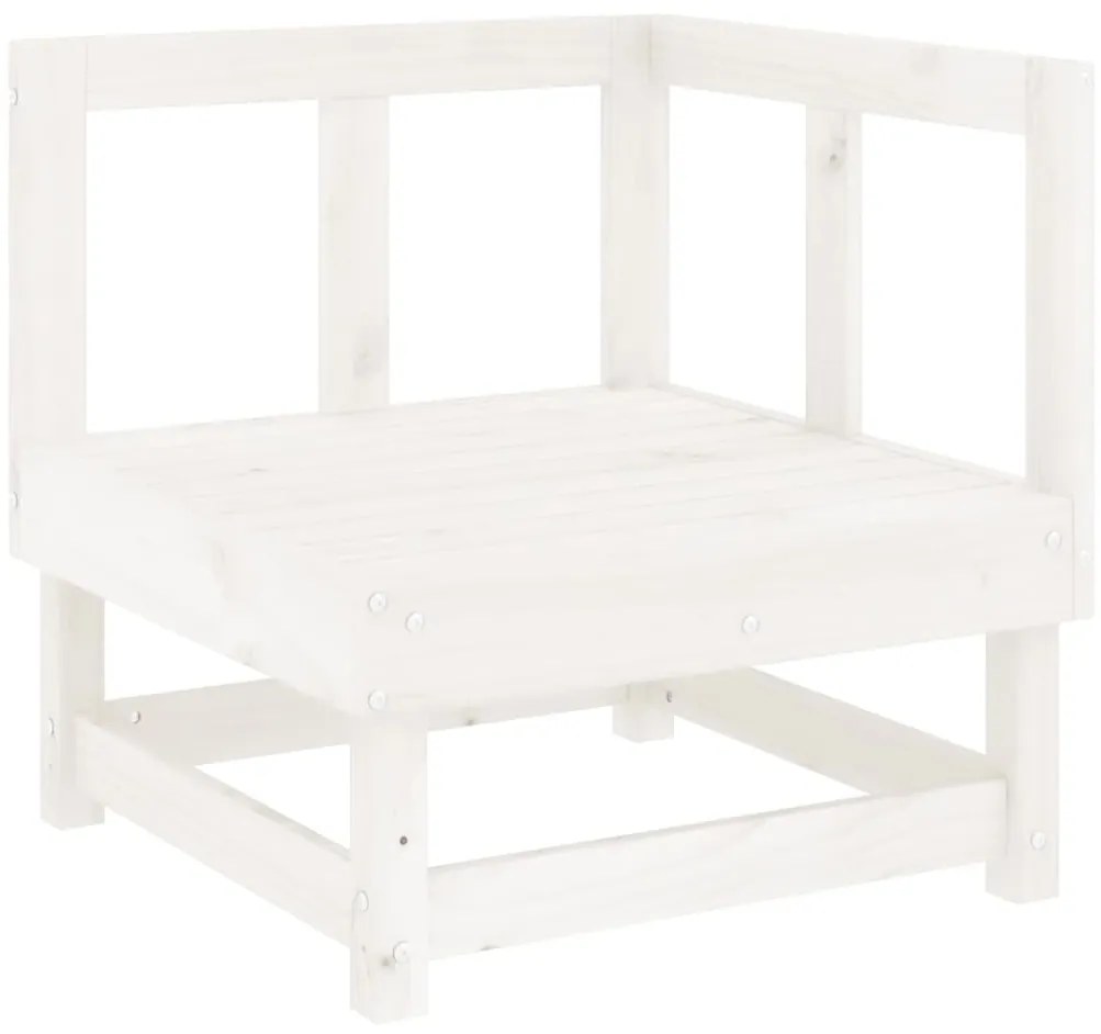7 pcs conjunto lounge de jardim pinho maciço branco