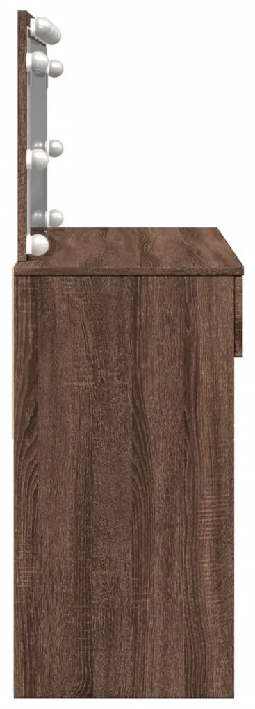 Toucador com LEDs 100x40x120 cm cor carvalho castanho