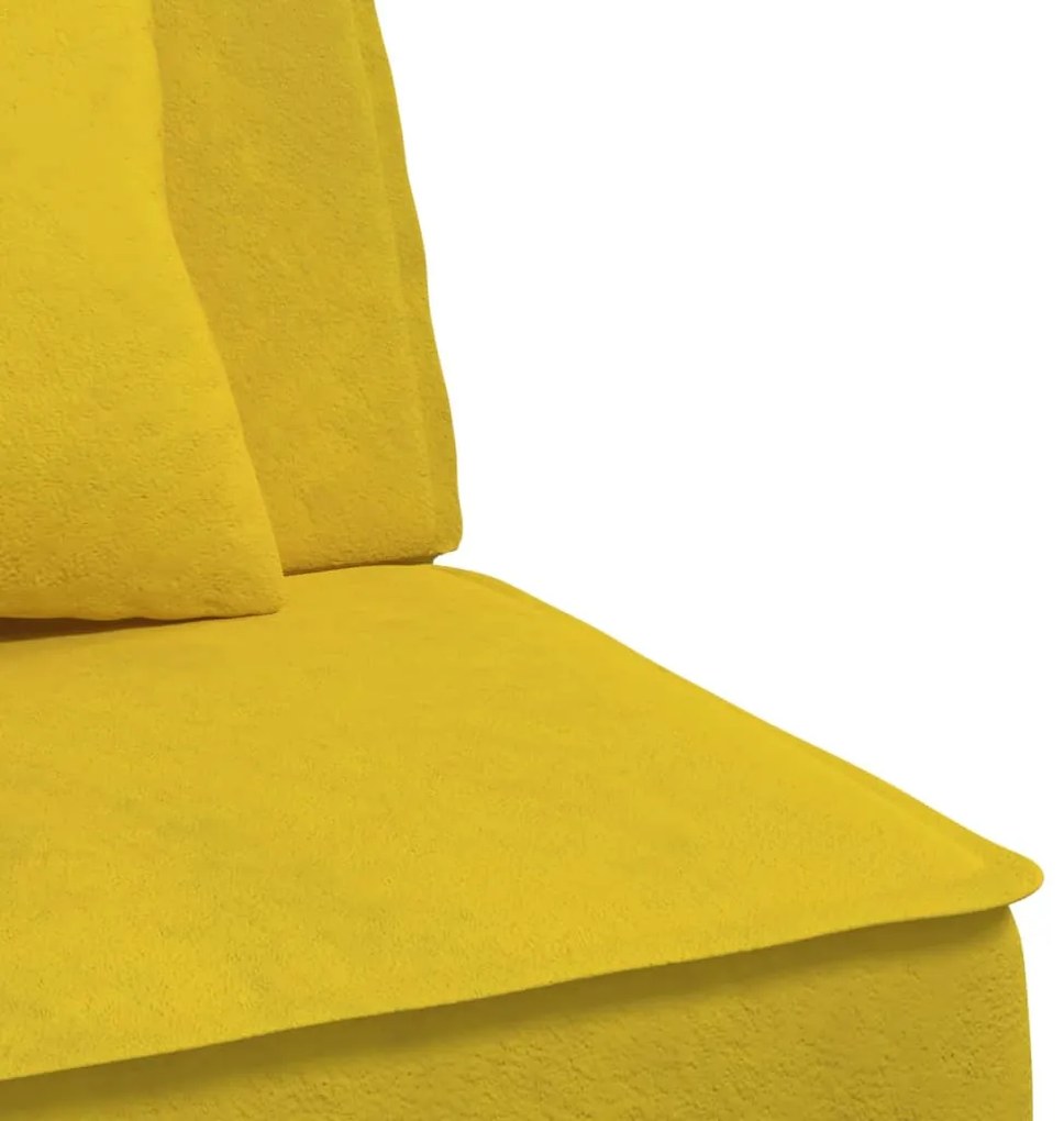 Sofá-cama em forma de L 255x140x70 cm veludo amarelo