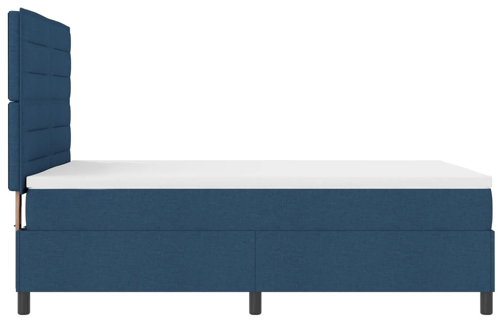Cama Box com colchão azul 140x200 cm Tecido