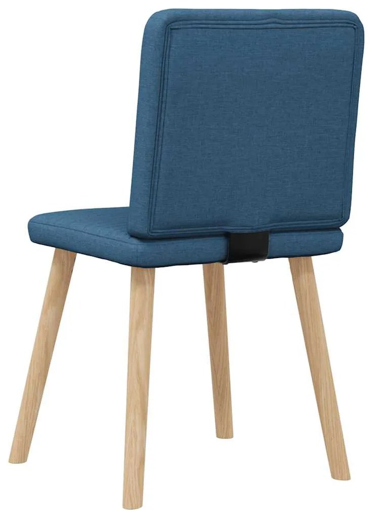 Cadeiras de jantar 4 pcs tecido azul