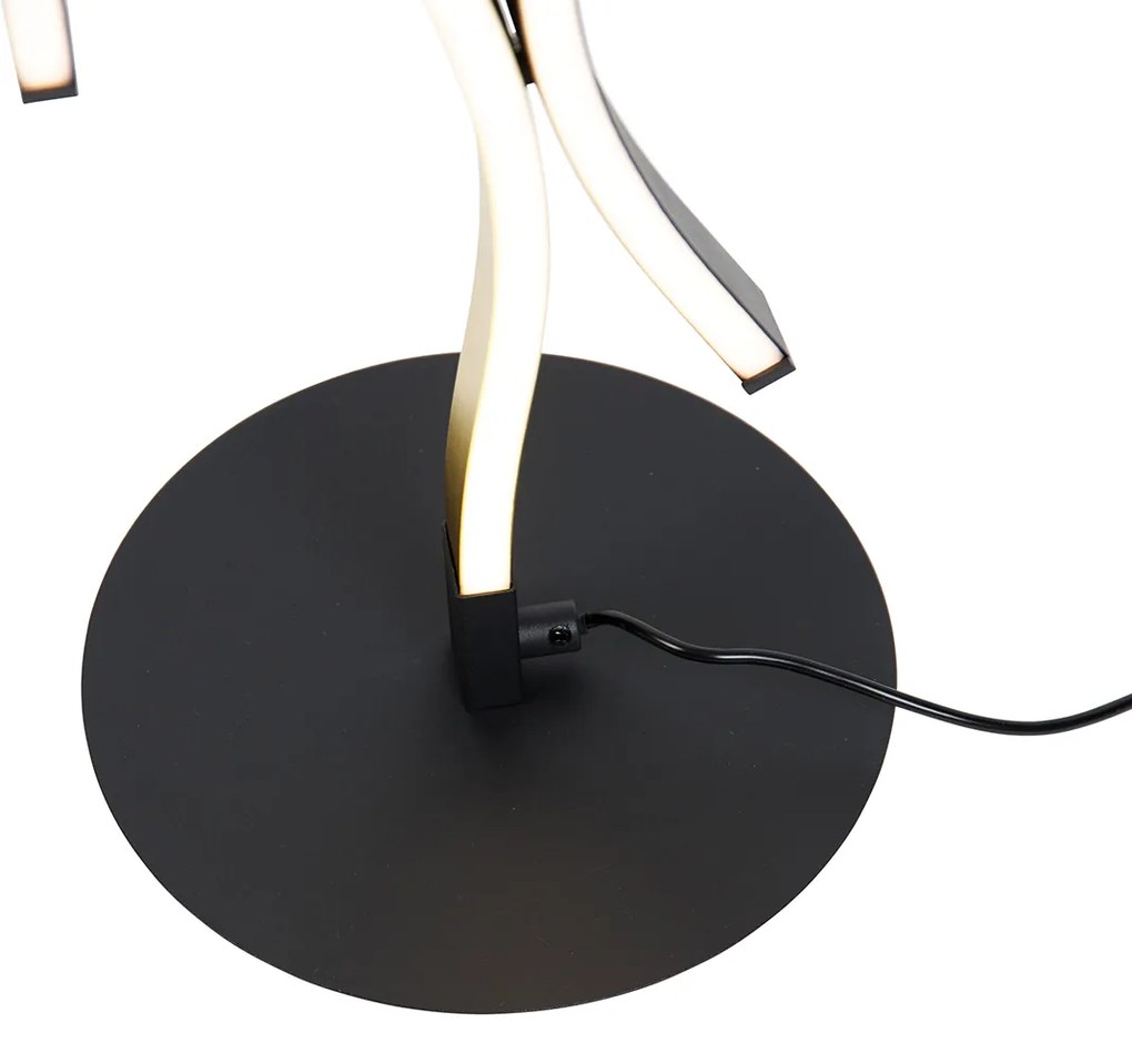 Candeeiro de pé de design preto com dourado incluindo LED regulável - Blaze Design