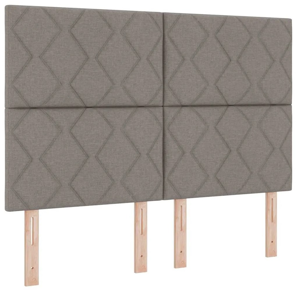 Cama Box Spring com Colchão e Banco Taupe 140x190 cm Tecido
