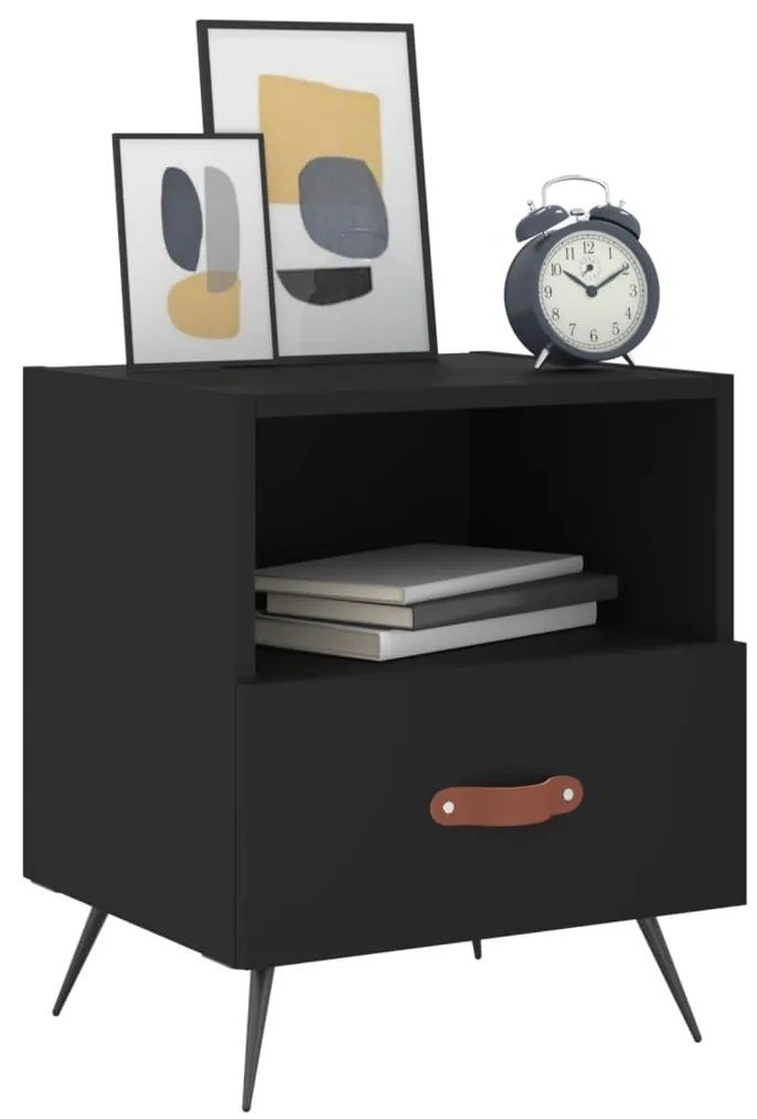Mesas de cabeceira 2 pcs 40x35x47,5 cm deriv. de madeira preto