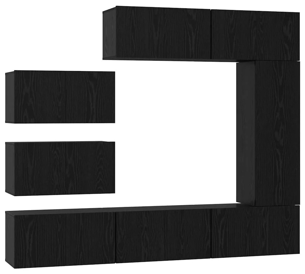 Conjunto de móvel de TV 8 pcs Carvalho preto 30.5 x 30 x 90 cm