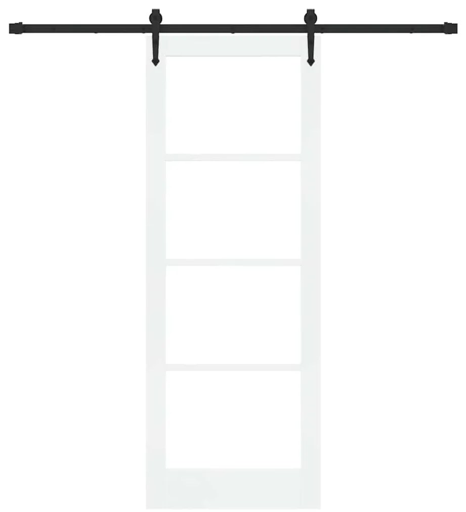 Porta Deslizante vidaXL com Conjunto de Ferragens Branca 78x211 cm Mad