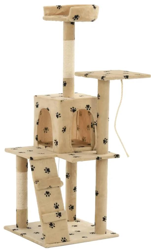 Árvore para gatos c/postes arranhadores sisal 120 cm bege