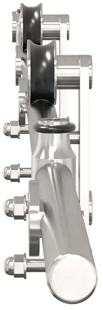 Kit ferragens p/ porta deslizante 200cm aço inoxidável prateado