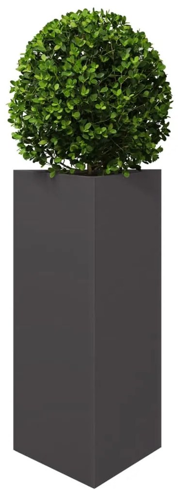 Vaso/floreira de jardim triangular 40x34,5x70 cm aço preto