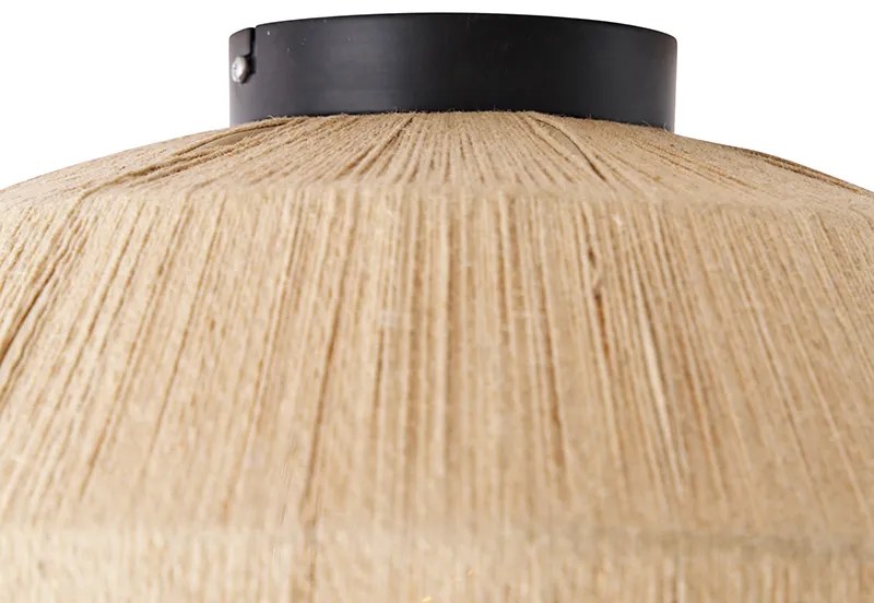 Candeeiro de teto oriental preto com corda - Riki