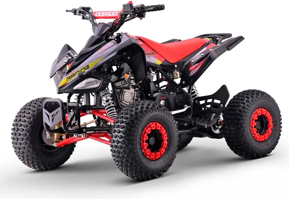 Mini moto 4 gasolina para crianças de 110 cc, automática, 4 tempos, com marcha-atrás e limitador de velocidade Dorado A110 R7 Vermelha