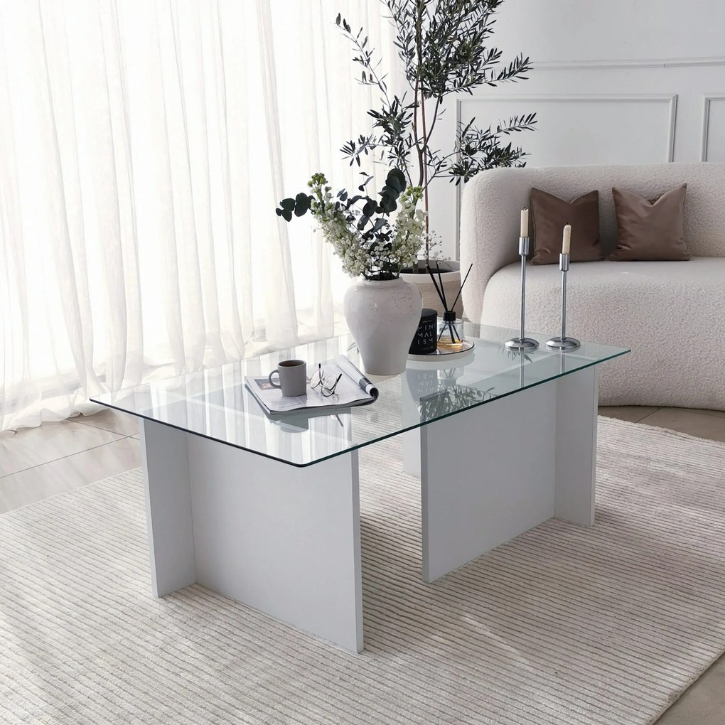 Mesa de Café Escape - Branca - 105x40x65 cm