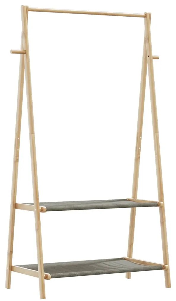 Roupeiro com prateleiras 96x45,5x150,5 cm bambu