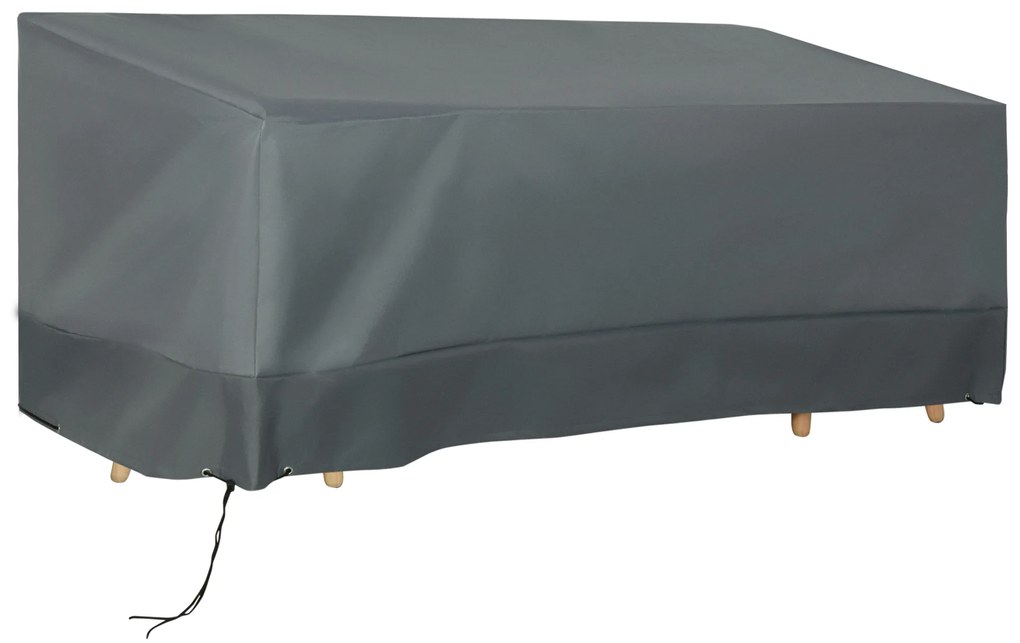 Outsunny Capa Protetora para Móveis de Jardim Tecido Oxford 600D Impermeável com Corda e Fivela 190,5x72x76cm Cinza | Aosom Portugal