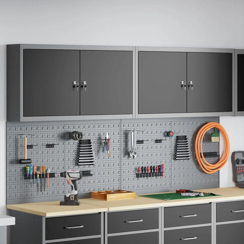 Conjunto de Gabinete e Painel de Ferramentas vidaXL com 6 Peças Montad