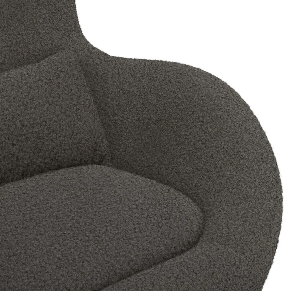 Cadeira de Ovo vidaXL Cinza Escuro em Tecido Curly Tipo Lã