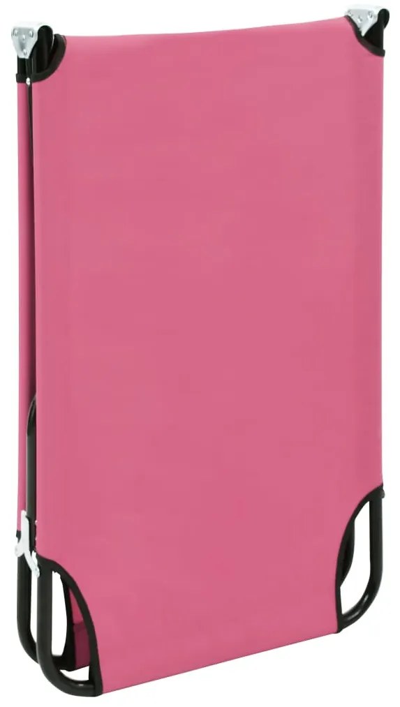 Espreguiçadeira dobrável aço rosa