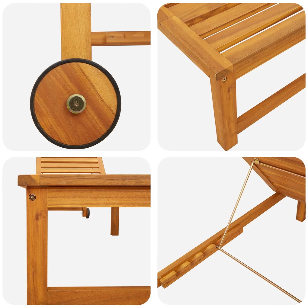 Espreguiçadeiras 2 pcs Madeira Sólida de Acácia