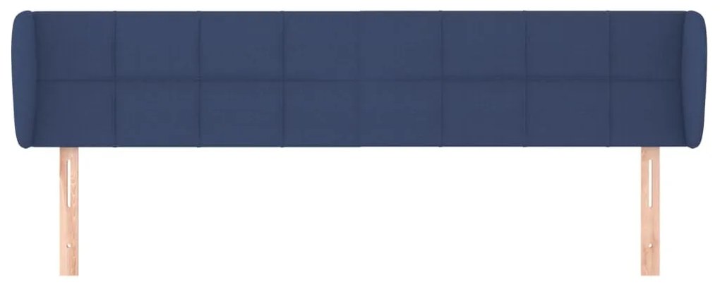 Cabeceira de cama c/ abas tecido 203x23x78/88 cm azul