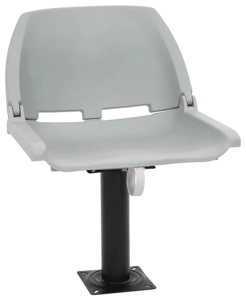vidaXL 2 pcs conj. assento barco dobrável s/ almofada 48x51x41cm cinza