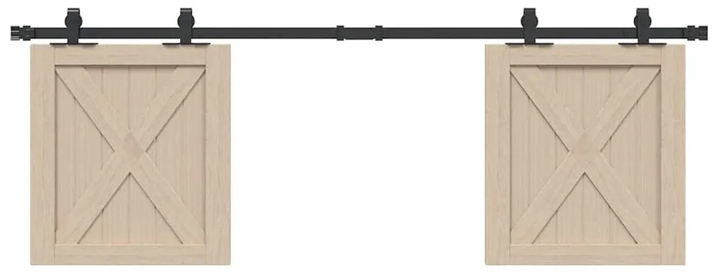 vidaXL Kit p/ porta de armário deslizante 152 cm aço carbono