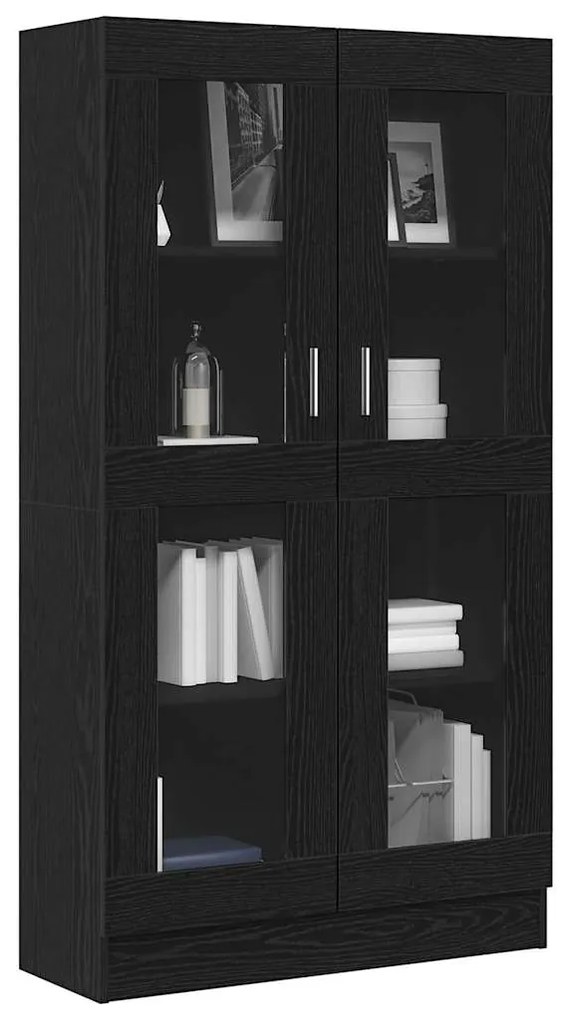 Estante de Livros vidaXL Preta em Carvalho 82,5x30,5x150 cm em Madeira