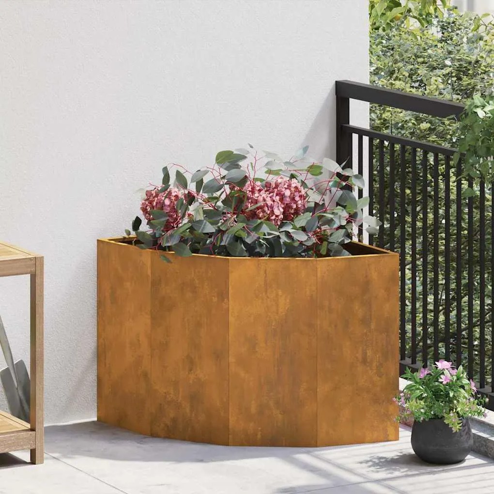 vidaXL Vaso de Canto Ferro Enferrujado 60 x 60 x 50 cm Aço corten