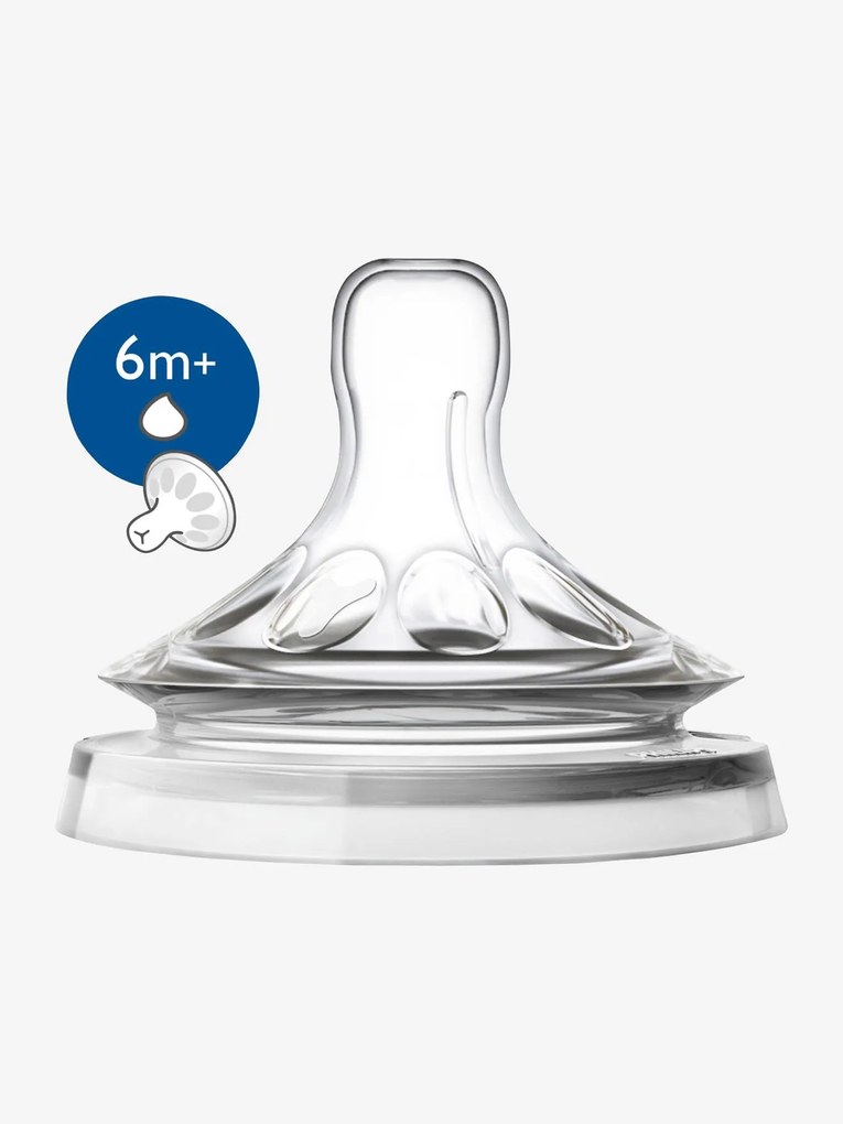 Lote de 2 tetinas Philips AVENT Natural, débito rápido, a partir dos 6 meses sem cor