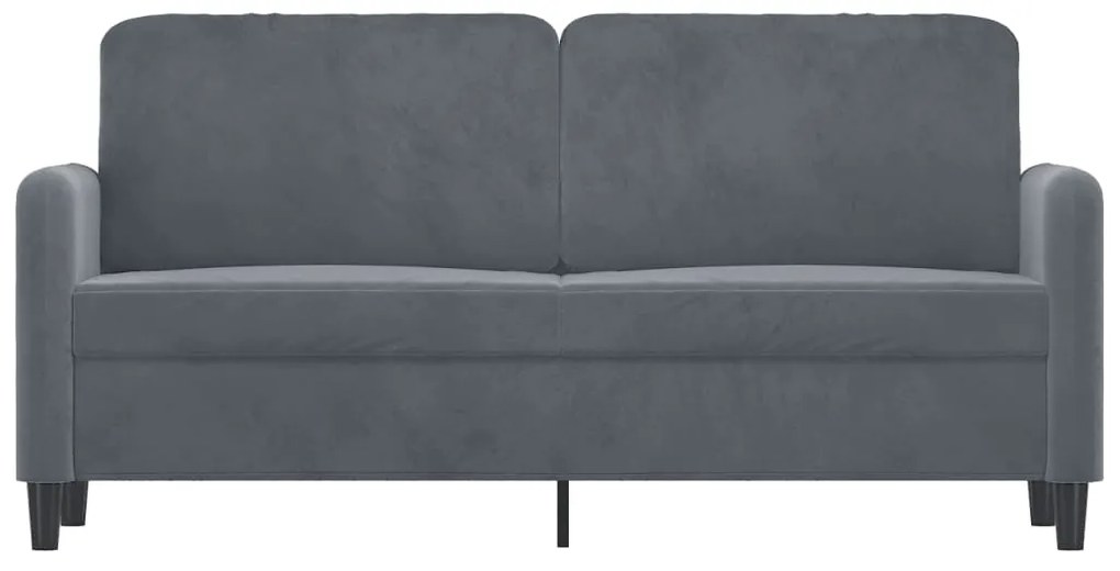 Sofá de 2 lugares 140 cm veludo cinza-escuro