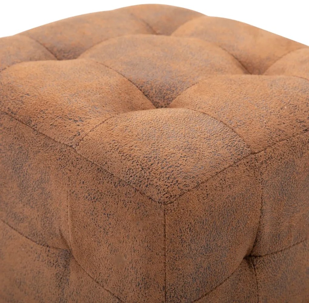 Mesas de cabeceira 2pcs 30x30x30 cm camurça artificial castanho