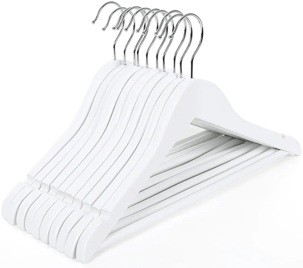 Conjunto de 20 cabides para roupa infantil em madeira de bordo 35 x 20 cm branco