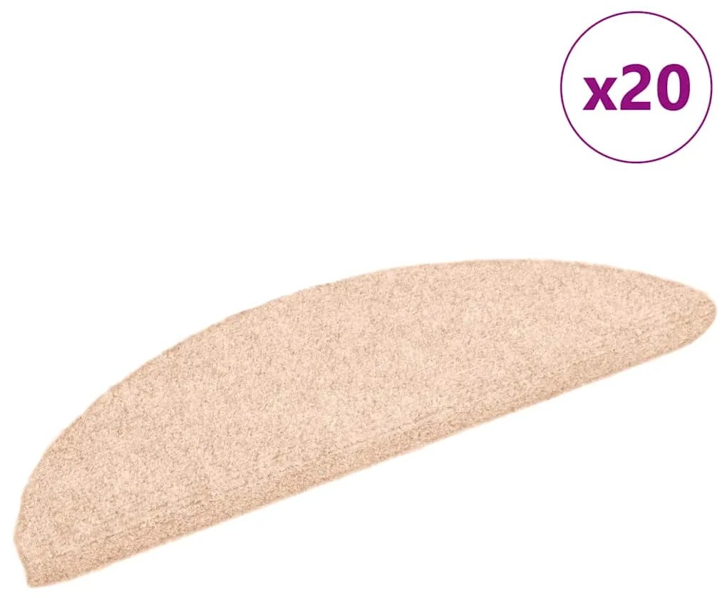 Tapetes de escada adesivos 20 pcs 56x17x3 cm creme
