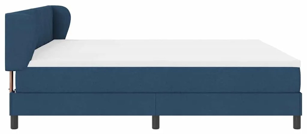 Cama Box Spring vidaXL com Colchão Azul 200x200 cm em Tecido
