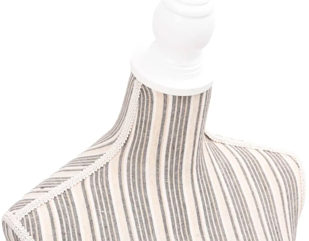 Busto manequim de senhora linho com riscas