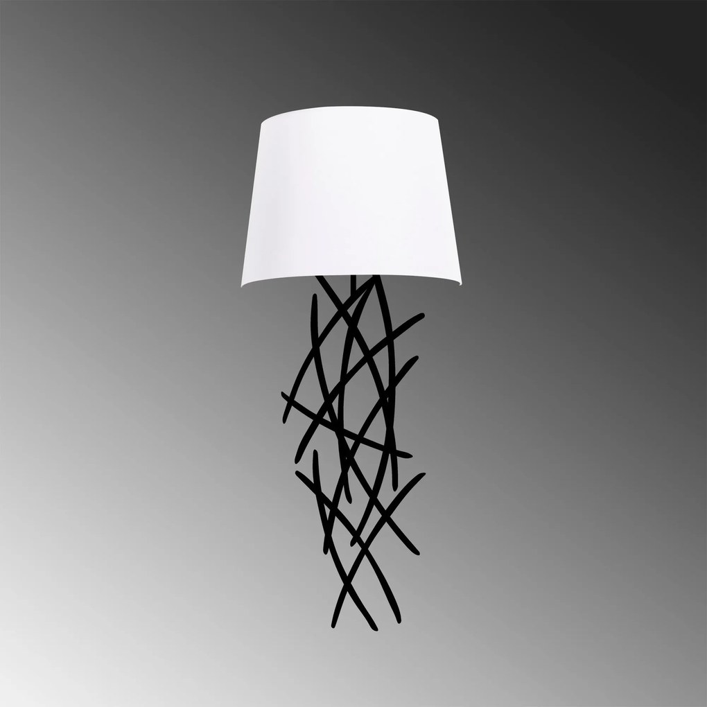 Candeeiro de Parede Asaf – Branco/Preto – 15 x 28 cm