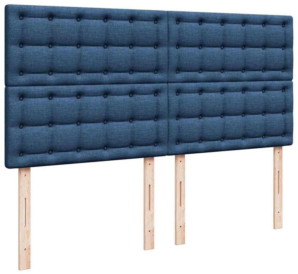 Estrutura de cama otomana com colchão 160x200 cm tecido azul