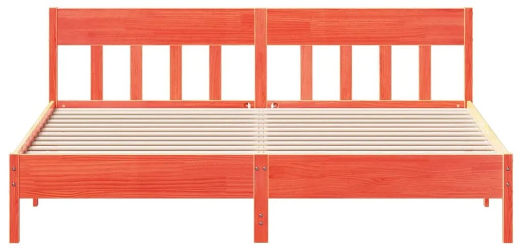 Cama sem colchão 200x200 cm pinho maciço castanho-mel