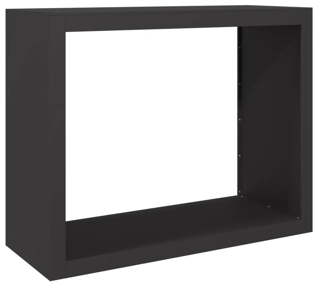 Suporte para lenha 100x40x80 cm aço preto