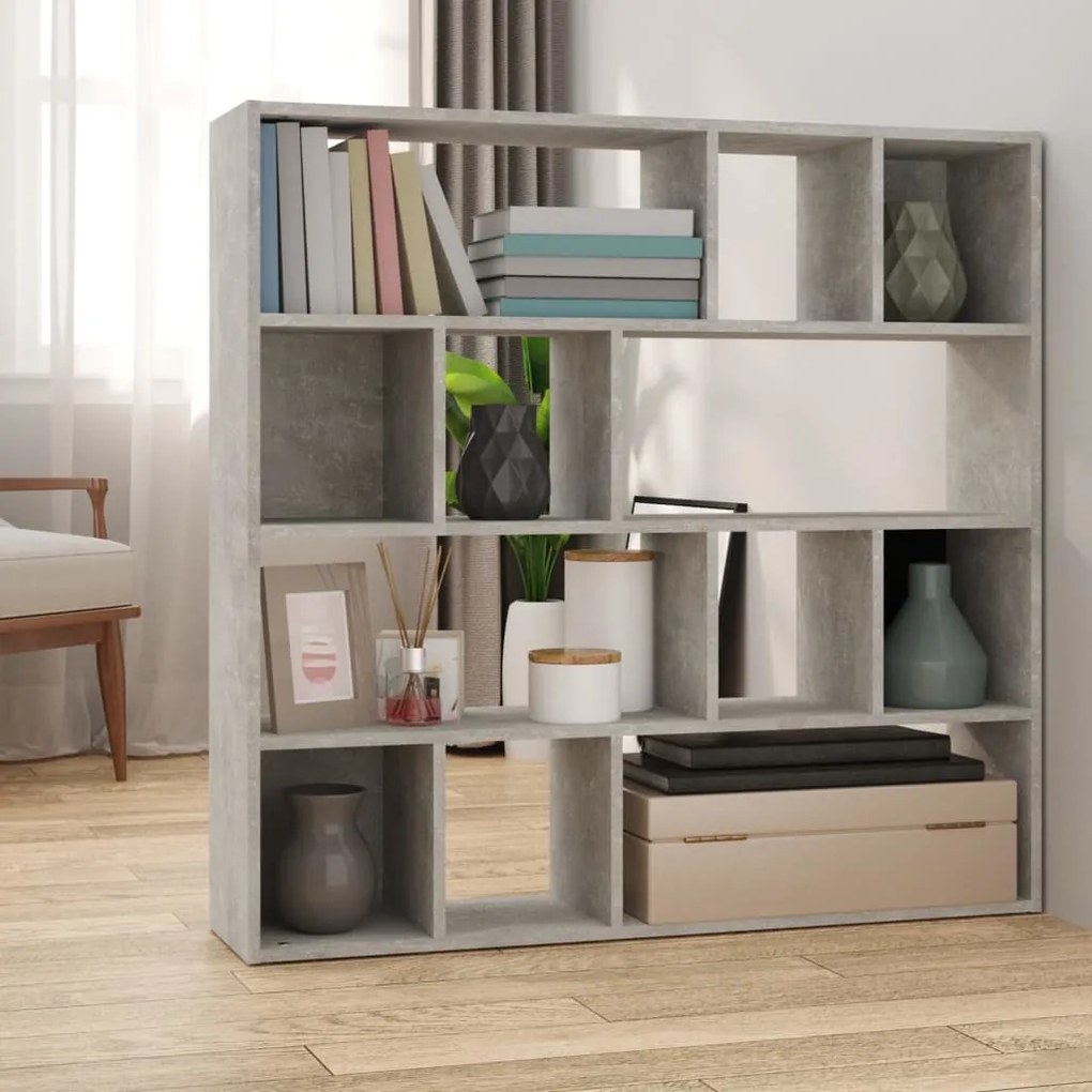 823249 vidaXL Estante/divisória 105x24x102 cm cinzento cimento