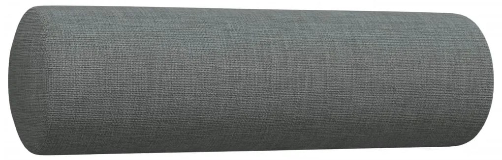 3pcs conjunto sofás c/ almofadões/apoio pés tecido cinza-escuro