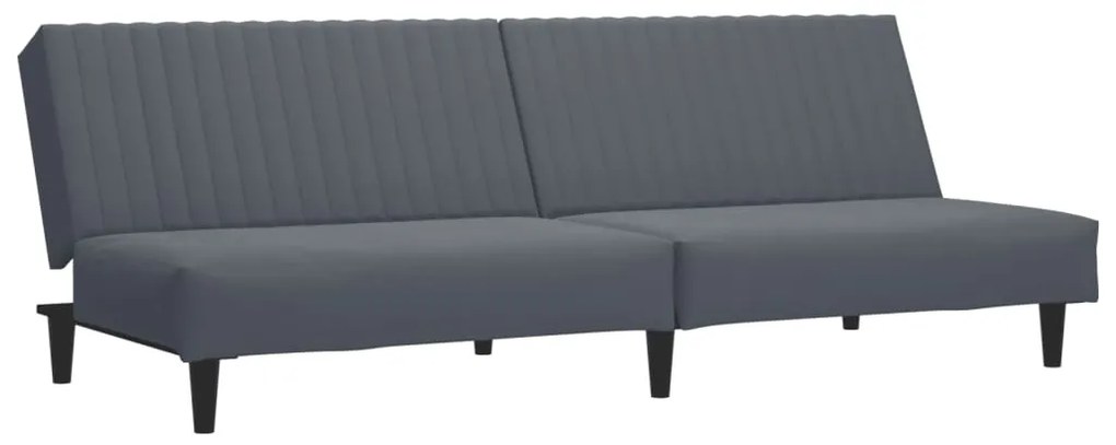 2 pcs conjunto de sofás veludo cinzento-escuro