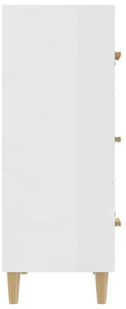 Aparador 70x34x90 cm madeira processada branco brilhante