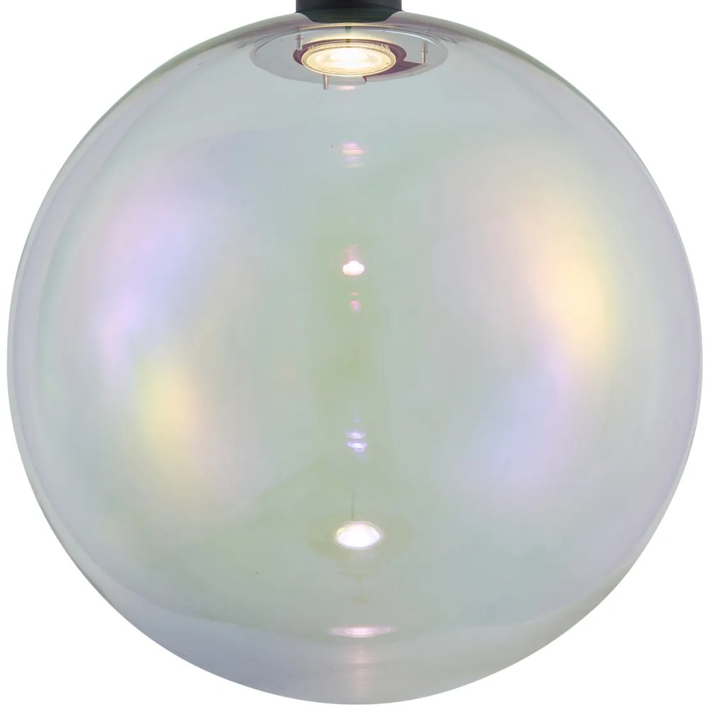 Candeeiro suspenso de design preto com vidro transparente 35cm - Mallon Design