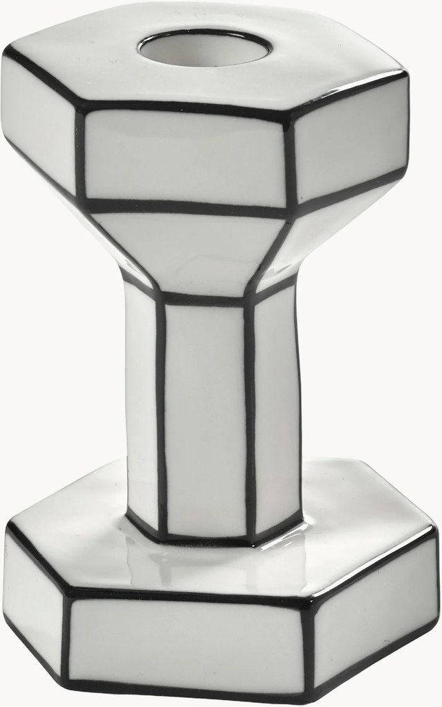 Castiçal de porcelana artesanal Carte Blanche