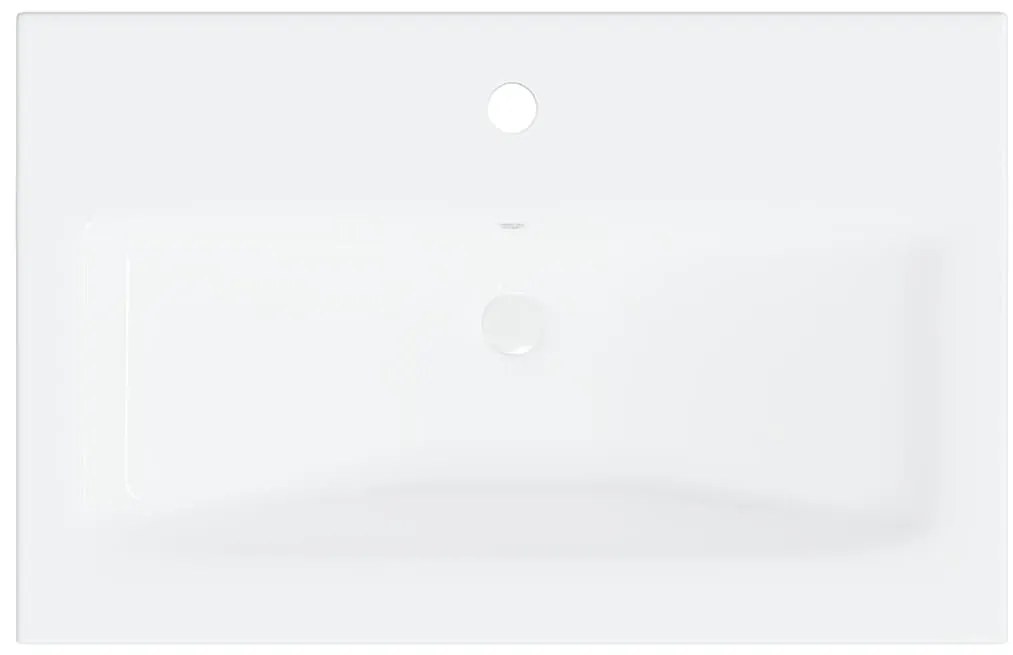 Conjunto de móveis de casa de banho derivados de madeira branco