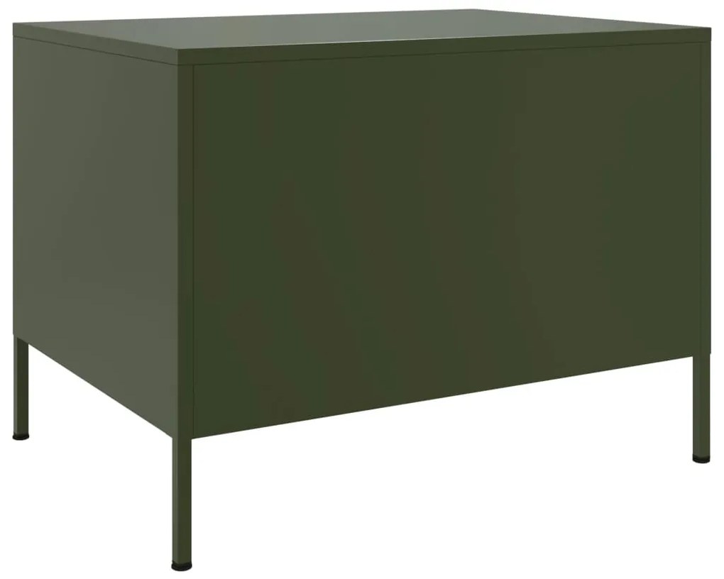 Mesa de centro 68x50x50,5 cm aço verde azeitona
